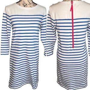 Vineyard Vines Womens Blue White Stripe Nautical Shift Dress Size XS 3/4 Sleeve